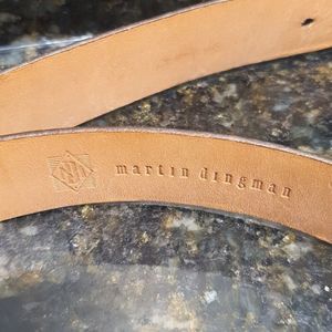 Martin Digman alligator grain Italian calfskin dress belt